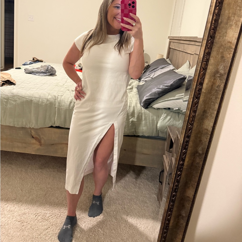 Zara White Cotton Dress